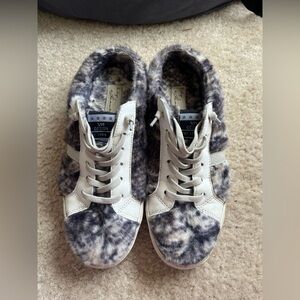 vintage havana | tie dye furry slip on sneakers